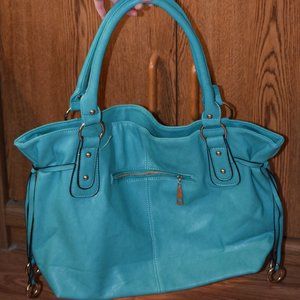 Unbranded Shoulder Bag, turquoise, leather look